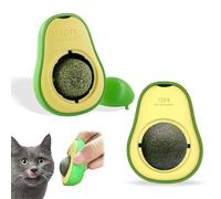 2 PCS Palline di Erba Gatta Commestibili, Avocado Catnip Ball Girevole da Parete, Giocattolo Interattivo per Gatti Giocattolo da Masticare per Gatti per Gatti per Pulire Denti E intestino Sano
