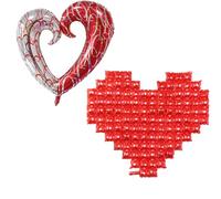 2 PCS Palloncini cuore, amore muro di palloncini, Sagomato Cuore XXL ad Elio o Aria per Decorazione Romantica, San Valentino, Anniversario Matrimonio e Fidanzamento