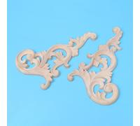 2 Pcs Parti Di Decorazione Mobili Applicazioni in Legno Intagliato