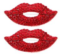 2 Pcs Patch Labbra Distintivo Abbigliamento Spilla Da Donna Per Vestiti