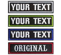 2 PCS Patch Personalizzate con Nome, Termoadesive e da Cucire, Nera | Crea la tua Patch Morale Personalizzato, Patch Ricamate Personalizzate da Cucire per Vestiti, Etichetta Nera Lavabile