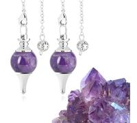 2 PCS Pendolino Divinatorio Ametista,Pendolo Divinatorio,Pendolino Radioestesia,Pendolo Esoterico Ametista,Pendolo di Meditazione Wicca Divinazione Chakra Reiki,Divinatorio/Veggenza