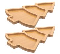 2 PCS Piastra Di Legno Multi-griglia Vassoio Da Portata Natalizio in