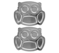 2 Pcs Piastra Divisa in Acciaio Inox Vassoi Per Il Pranzo Scuola