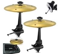 2 PCS Piatti Crash Per Auto,Auto Cymbals Air Vent,Piatto Crash per Auto,Mini Piatto Crash per Auto,Piatto Musicale per Auto,Auto Musica Piatti Crash,adatto a tutti i tipi di veicoli