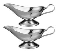 2 Pcs Piatto Da Portata Brocca Separatrice Per Sugo Salsiera Di Metallo Mestolo
