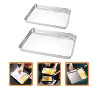 2 Pcs Piatto Da Portata in Acciaio Inossidabile Piatti Inox Campeggio Alimenti