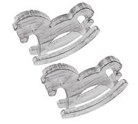 2 Pcs Piccola Statua Di Cavallo Statuina Legno Arredamento Vintage