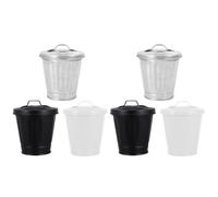 2 PCS Piccolo Bidone Della Spazzatura Con Coperchio Mini Scrivania Lattina