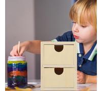 2 Pcs Piccolo Cassetto Di Legno Bambino Cassetti Non Verniciati Incompiuto
