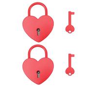 2 Pcs Piccolo Lucchetto Luchetto Lock A Forma Di Cuore Con Chiave