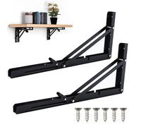 2 pcs Pieghevoli Mensole Pesanti 400 mm, Staffe Pieghevoli per Mensole,Mensola Richiudibile a Muro Carico, reggimensole pieghevoli, Supporto Mensola da Muro per Garage, Ufficio,Tavolo,Parete