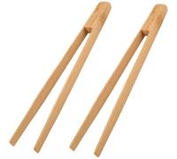 2 Pcs Pinze classiche riutilizzabili in bambù,30 cm, pinza in legno per grigliare, scanalata con manico fisso,ideali per tostapane, frutta, pane e sottaceti, utensili da cucina per formaggio