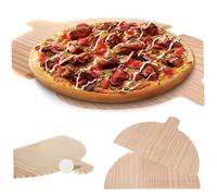 2 pcs pizza in legno buccia 11x6.7x0.2 '' paddle per pizza con impugnatura comoda a tavola facile da usare con spatola di pulizia della pulizia con pali del bordo smussata per il taglio del palato