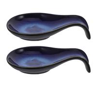 2 Pcs Poggiamestolo Ceramica Rest Del Cucchiaio in Porta Resistente Al Calore