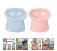 2 Pcs Porta Crocchette Gatto Ciotola Kitten Food Bowl Piatto Per Gatti