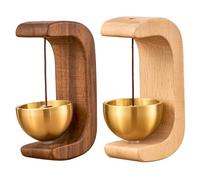 2 pcs porta porta per le attività di attività quando si entra in un suono magnetico di ingresso magnetico CHIME a 2 colori in legno e metallo a forma di metallo per rivenditori, ingresso della caffet