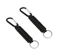 2 PCS Portachiavi Paracord, Nero, Portachiavi Militare, Corda per Auto, Zaino e Cintura, Perfetti Come Moschettone Uomo e Accessorio Outdoor