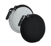 2 Pcs Portamonete Donna Uomo, Portafoglio Piccolo Tessuto Impermeabile con Cerniera e Moschettone, Mini Tasca Rotonda Portatile, Borsa Tascabile Porta Monete per Chiavi Custodia Esterni, Nero+Grigio