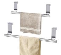 2 PCS Portasciugamani Da Appendere, In Acciaio Inox, Porta Asciugamani, Porta Asciugamani Con Striscia Antiscivolo, Porta Strofinacci Per Porta Dell'Armadio, Adatto Per Cucina, Bagno (Grande +Piccoli)