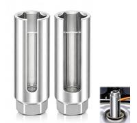 2 Pcs Presa Sensore Ossigeno 22mm Chiave Sonda Lambda | Universale, Strumento Rimozione Auto Sonda Lambda, Bussola 1/2" con Ampio Taglio Laterale per Evitare Danni Ai Cavi, Argento
