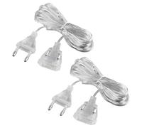 2 Pcs Prolunga Elettrica 5 Metri, Cavo di Prolunga Elettrico Trasparente con Spina, per Illuminazione LED e Uso Esterno, Connettore Euro, Alta Sicurezza e Durabilità