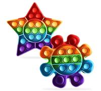 2 Pcs Push and Pop Bubble Sensory Fidget Toy, Squeeze Sensory Toys, Silicone Antistress Ansia Sollievo Giocattoli, Gioco Antistress Rilassante per Adulti e Bambini