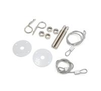 2 Pcs Racing Style Metal Mount Hood Pin Pins Plate Bonnet Lock Kit for Car