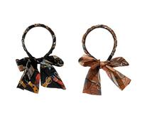 2 Pcs raso tessuto cinghie per capelli retro raso incrociato fascia da testa Aggiungere squisito ed elegante temperamento antiscivolo cinghie per capelli nero arancione