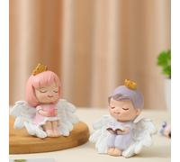 2 pcs resina angelo statue in resina angelo figurina adorabile angelo desktop