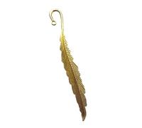 2 PCS Retro Bookmark Metal Feather Bookmark Creative Feather Shape Metal Book Mark Page for Reading DIY Gifts Stationery(Gold)