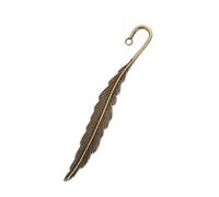 2 PCS Retro Bookmark Metal Feather Bookmark Creative Feather Shape Metal Book Mark Page for Reading DIY Gifts Stationery(Retro Cyan)