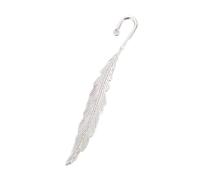 2 PCS Retro Bookmark Metal Feather Bookmark Creative Feather Shape Metal Book Mark Page for Reading DIY Gifts Stationery(Silver)