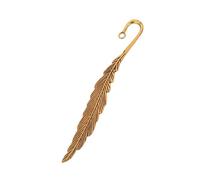 2 PCS Retro Bookmark Metal Feather Bookmark Creative Feather Shape Metal Book Mark Page for Reading DIY Gifts Stationery(Retro Golden)