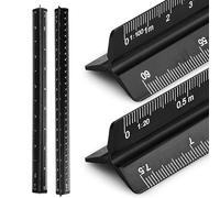 2 Pcs Righello Triangolare 30 cm,Righelli Alluminio Scala Metrico,1:20, 1:25, 1:50, 1:75, 1:100, 1:125/1:100, 1:200, 1:250, 1:300, 1:400, 1:500,Scalimetro Professionale Metallo per Architetti Studenti