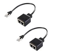 2 PCS RJ45 Ethernet Adattatore Divisore, Adattatore RJ45 Divisore, Sdoppiatore Ethernet 2 Porte per Cat5, Cat5e, CAT6, Cat7 Sdoppiatore Etherne per Connessione a Banda Larga Home Office