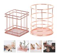 2 pcs Rose Gold Iron Art Storage Cestini per la casa Portanti per la casa