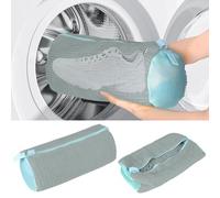 2 PCS Sacchetti per Scarpe Lavanderia, Sacchetti per Lavare Scarpe in Lavatrice con Cerniera Borsa Lavatrice per Riutilizzabile, Pulizia a 360° Della Bag Lavaggio Scarpe Cestello (Grigio)