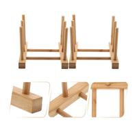 2 Pcs Scaffale Bambu Scolabottiglie Stendino Per Tazze Supporto Asciugare