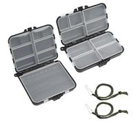2 PCS Scatola Di Immagazzinaggio Di Plastica Fishing Tackle Box, Scatola Da Pesca Impermeabile A Doppia Faccia Con 7 E 9 Scomparti Per Accessori Da Pesca, Ideale Per Esche E Attrezzature