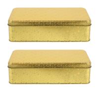 2 Pcs Scatola Metallo Con Coperchio Contenitore Biscotti Custodia in Latta