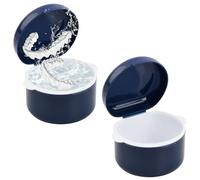 2 Pcs Scatola per Protesi Dentale, Denti Finti Contenitore, Lgienico Custodia per Protesi, Custodia Ortodontiche Apparecchio Dentale, per Conservare e Immersione di Paradenti Fermi