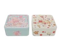 2 Pcs Scatola Porta Biscotti Barattolo Di Caramelle Metallo Con Coperchio