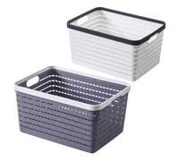 2 Pcs Scatola Portaoggetti Cestino Rettangolare Organizer Per Doccia Plastica