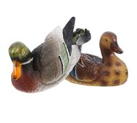 2 Pcs Scultura Di Anatra Per Giardino Ornamento Mandarina Statuina Resina
