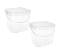 2 Pcs Secchio Con Coperchio Barile Di Plastica Quadrato Paint Bucket with Lid