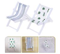 2 Pcs Sedia Mini Bambino Da Spiaggia Miniatura Microsedia