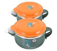 2 Pcs Set Ciotole Ramen Ciotola Di Zuppa Con Maniglia Stoccaggio