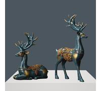 2 Pcs Set Di Ornamenti Decorativi Figurine Cervo Arredamento Renne