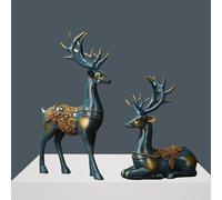 2 Pcs Set Di Ornamenti Decorativi Scultura Cervo Arredamento Renne